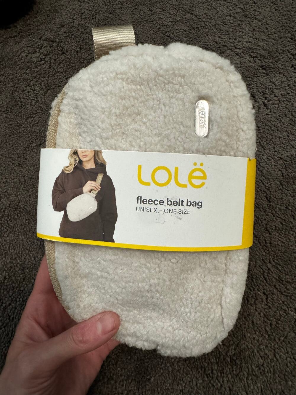 Cream Fleece Belt Bag NWT